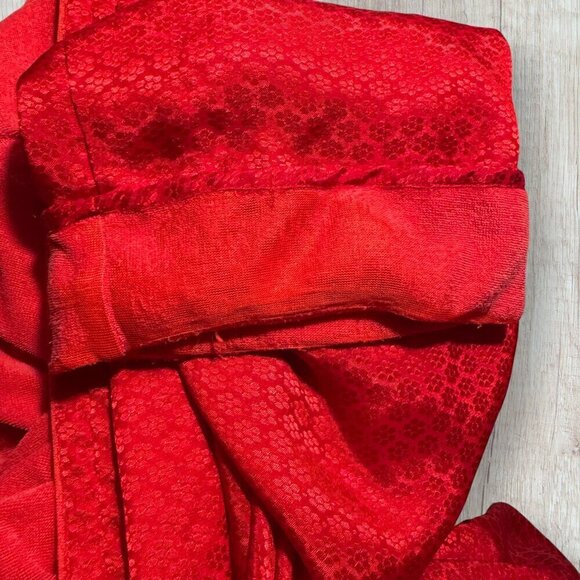 VICTORIA'S SECRET Vintage Y2K Gold Label Full Length Cotton Terry Satin Red Robe - Picture 10 of 12